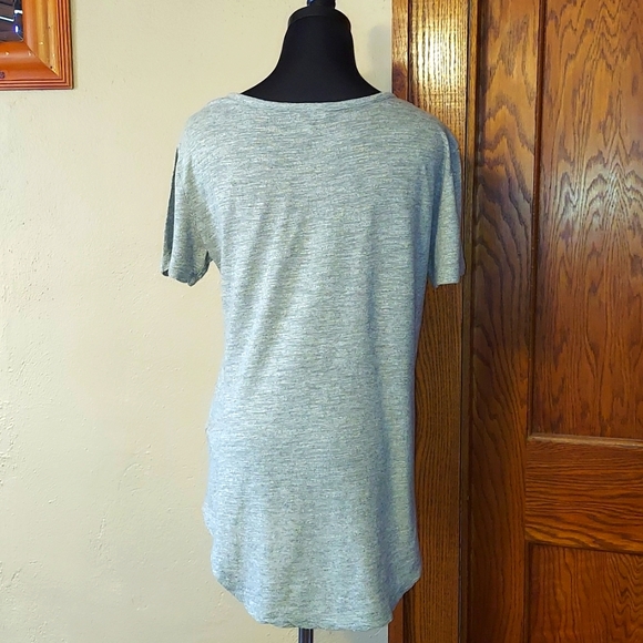 Banana Republic "Rain Rain Go Away" Scoop Neck Verrigated Gray Tee M - Picture 4 of 7